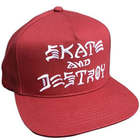 Thrasher Hat: SAD Skate and Destroy Emb Red