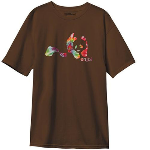 Enjoi Skateboard T-Shirt: Panda Tie Dye Dark Chocolate T Shirts- Edge Boardshop