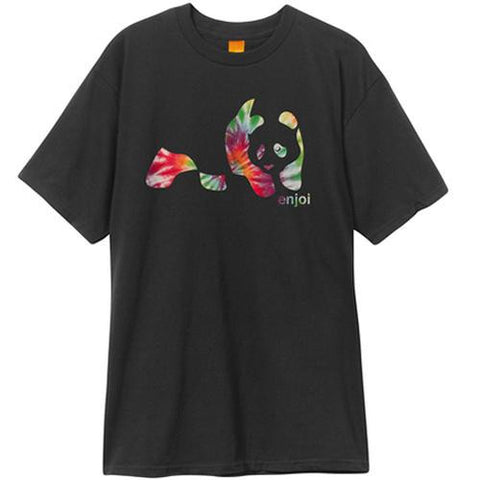 Enjoi Skateboard T-Shirt: Panda Tie Dye Black  SALE T Shirts- Edge Boardshop