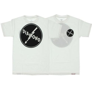 Diamond Supply T Shirt: Lightning White T Shirts- Edge Boardshop