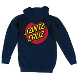 Santa Cruz Sweatshirt: Classic Dot ZIP Hoody Navy Sweatshirts- Edge Boardshop