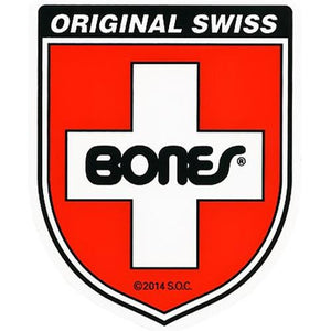 Bones Bearings Sticker: Swiss Shield 3" Stickers- Edge Boardshop