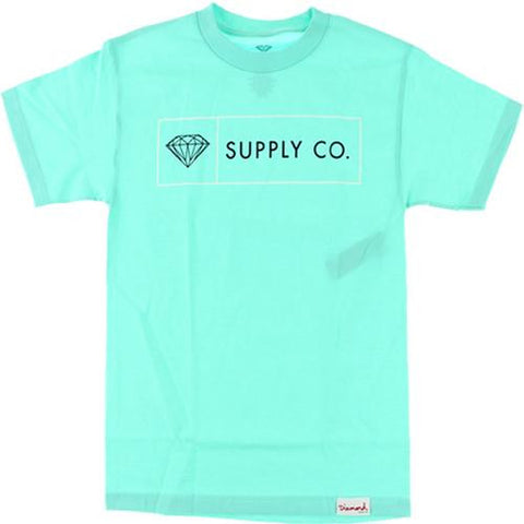 Diamond Supply T Shirt: Boxed In Teal Blue T Shirts- Edge Boardshop