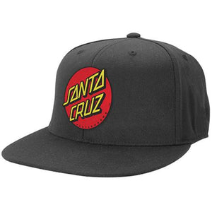 Santa Cruz Skateboard Hat: Dot Fitted Black Hats- Edge Boardshop