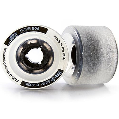 Bustin Longboard Wheels: Five-O Classic 64mm 80a Clear Wheels- Edge Boardshop