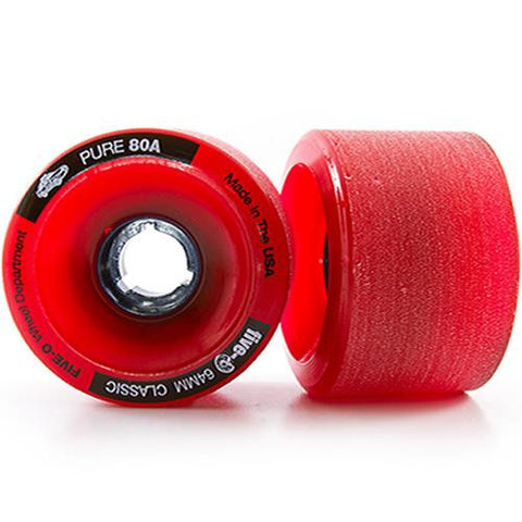 Bustin Longboard Wheels: Five-O Classic 64mm 80a Red Wheels- Edge Boardshop