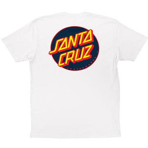 Santa Cruz T Shirt: Dot Premium White T Shirts- Edge Boardshop