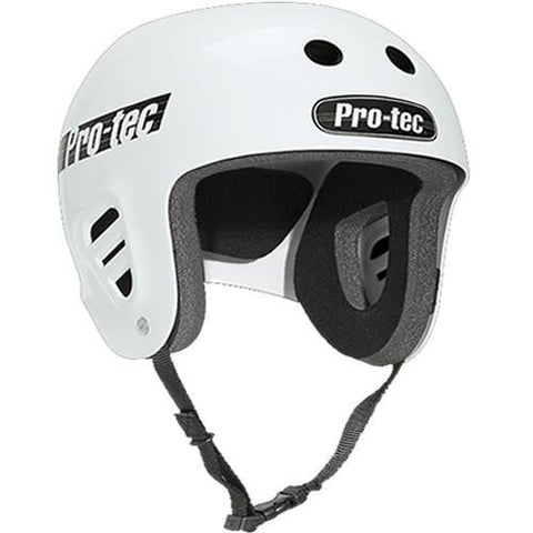 Protec Helmet: Classic Fullcut  White Helmets Full Cut- Edge Boardshop