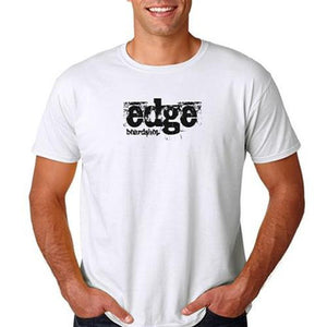 EDGE T Shirt: EDGE Grunge Logo White T Shirts- Edge Boardshop