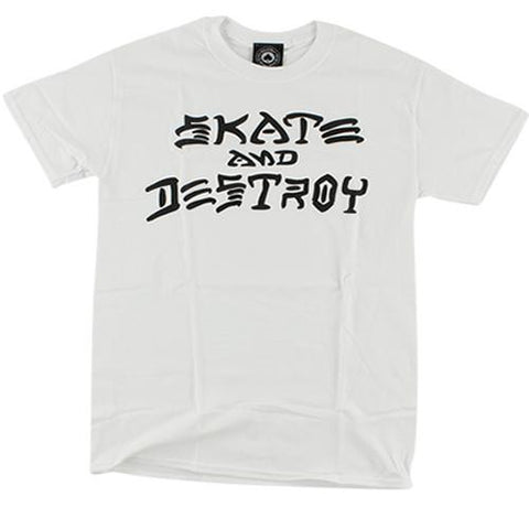 Thrasher T Shirt: Skate & Destroy White