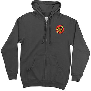 Santa Cruz Sweatshirt: Classic Dot ZIP Hoody Black Sweatshirts- Edge Boardshop