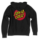 Santa Cruz Sweatshirt: Classic Dot ZIP Hoody Black Sweatshirts- Edge Boardshop