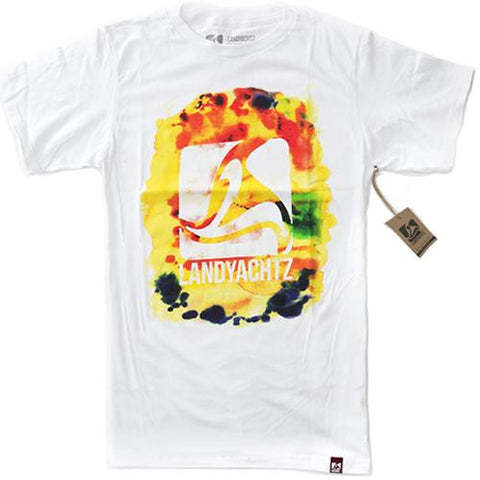 Landyachtz T Shirt: Water Color White T Shirts- Edge Boardshop