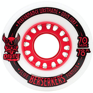 Divine Longboard Wheels: Berserkers 70mm 78a Red Wheels- Edge Boardshop