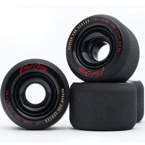 Blood Orange Longboard Wheels: Morgan Pro 65mm 82a BLACK Wheels- Edge Boardshop