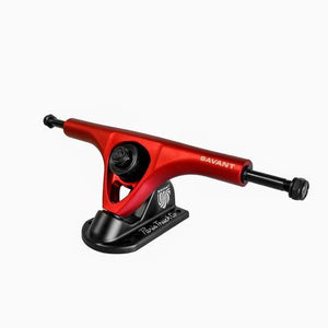 Paris Longboard Trucks: Savant Forged 180mm 50 Degree Red Trucks- Edge Boardshop