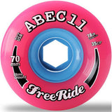 ABEC11 Longboard Wheels: Freeride 70mm 78a Pink Stone Ground Wheels- Edge Boardshop