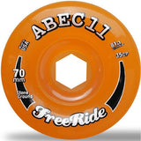 ABEC11 Longboard Wheels: Freeride 70mm 81a Amber Stone Ground Wheels- Edge Boardshop