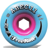 ABEC11 Longboard Wheels: Freeride 70mm 84a Blue Stone Ground Wheels- Edge Boardshop