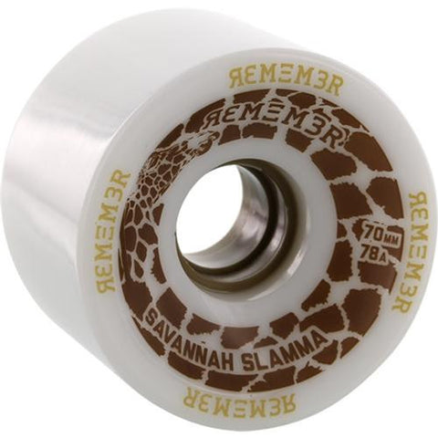 Remember Longboard Wheels: Savannah Slammas 70mm 78a White Wheels- Edge Boardshop