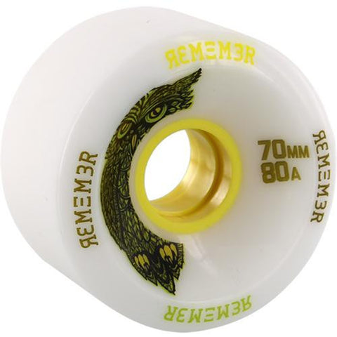 Remember Longboard Wheels: Hoot 70mm 80a White Wheels- Edge Boardshop