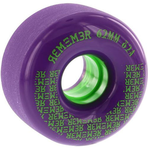 Remember Longboard Wheels: Pee Wee 62mm 82a Purple Wheels- Edge Boardshop