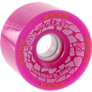 Remember Longboard Wheels: Savannah Slammas 70mm 78a Pink Wheels- Edge Boardshop