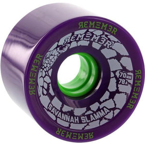 Remember Longboard Wheels: Savannah Slammas 70mm 78a Purple Wheels- Edge Boardshop