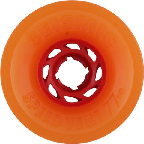 Seismic Longboard Wheels: Speed Vent 77mm 77a Orange