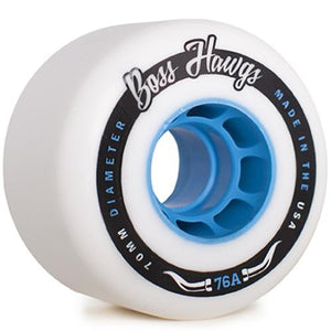 Hawgs Longboard Wheels:  BOSS 70mm 76a Blue Wheels- Edge Boardshop