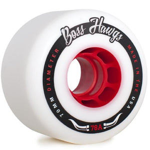 Hawgs Longboard Wheels:  BOSS 70mm 78a Red Wheels- Edge Boardshop