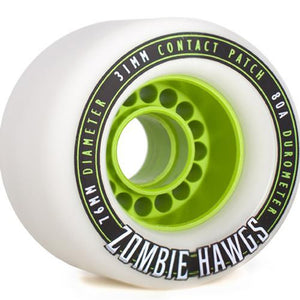 Hawgs Longboard Wheels:  Zombie 76mm 80a White Wheels- Edge Boardshop