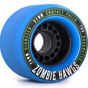 Hawgs Longboard Wheels:  Zombie 76mm 78a Blue Wheels- Edge Boardshop