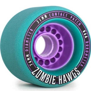 Hawgs Longboard Wheels:  Zombie 76mm 86a Teal Wheels- Edge Boardshop