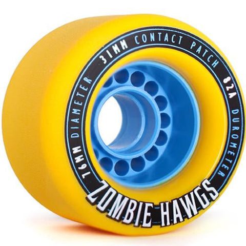 Hawgs Longboard Wheels:  Zombie 76mm 82a Yellow Wheels- Edge Boardshop