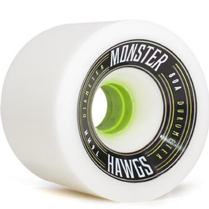 Hawgs Longboard Wheels:  Monster 76mm 80a White Wheels- Edge Boardshop