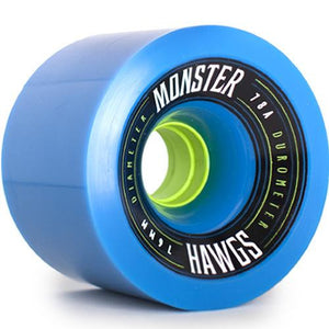 Hawgs Longboard Wheels:  Monster 76mm 78a Blue Wheels- Edge Boardshop