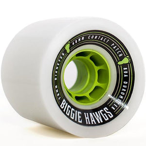 Hawgs Longboard Wheels:  Biggie 70mm 80a White Wheels- Edge Boardshop