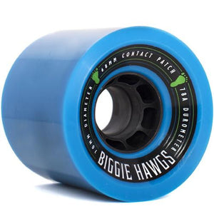 Hawgs Longboard Wheels:  Biggie 70mm 78a Blue Wheels- Edge Boardshop