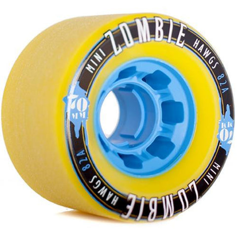 Hawgs Longboard Wheels: Mini Zombies 70mm 82a Yellow Wheels- Edge Boardshop