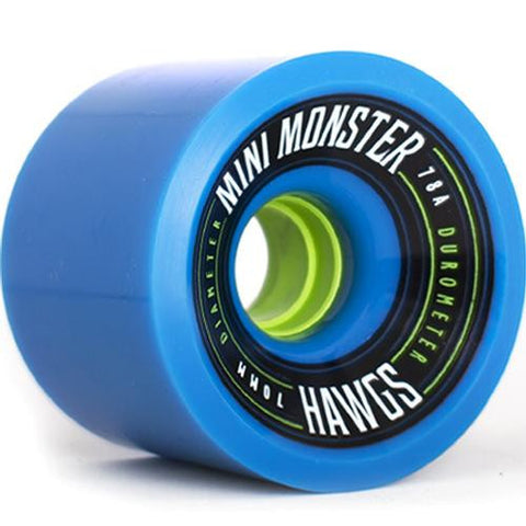 Hawgs Longboard Wheels:  Mini Monsters 70mm 78a Blue Wheels- Edge Boardshop