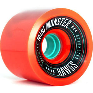 Hawgs Longboard Wheels:  Mini Monsters 70mm 84a Orange Wheels- Edge Boardshop