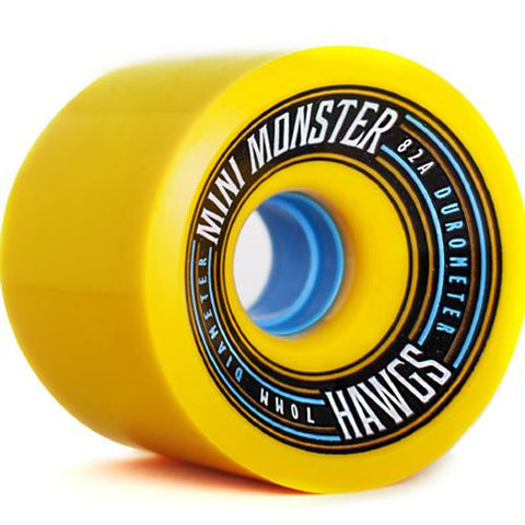 Hawgs Longboard Wheels:  Mini Monsters 70mm 82a Yellow Wheels- Edge Boardshop