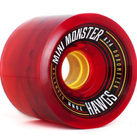 Hawgs Longboard Wheels:  Mini Monsters 70mm 82a Red Wheels- Edge Boardshop