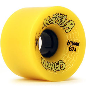 Hawgs Longboard Wheels: Micro Monster 63mm 82a Yellow Wheels- Edge Boardshop