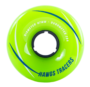 Hawgs Longboard Wheels:  Tracers 67mm 78a Green Wheels- Edge Boardshop