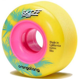 Orangatang Longboard Wheels: Skiff 62mm 86a Yellow Wheels- Edge Boardshop