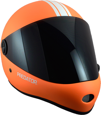 PREDATOR DH6 HELMET FLUORO ORG W/WHT STRIPES