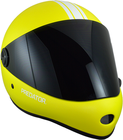 PREDATOR DH6 HELMET FLUORO YEL W/WHT STRIPES