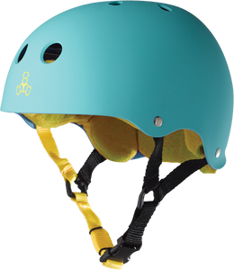 TRIPLE 8 HELMET TEAL RUBBER/YEL S